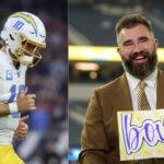 Justin Herbert and Jason Kelce