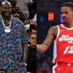 Shaquille O'Neal(L) and Ja Morant(R)