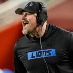 Detroit Lions head coach Dan Campbell reacts to a play against San Francisco 49ers during the first half at Levi's Stadium in Santa Clara, Calif. on Monday, Dec. 30, 2024.