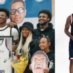 LeBron and Bryce James with family