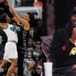 Ja Morant's dunk on Victor Wembanyama (L) and Gilbert Arenas (R)