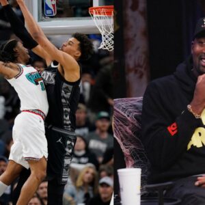 Ja Morant's dunk on Victor Wembanyama (L) and Gilbert Arenas (R)