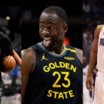 Jordan Poole(L), Draymond Green(Center), and Gilbert Arenas(R)