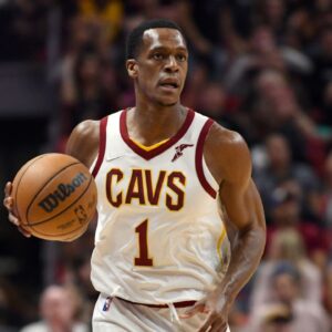Cleveland Cavaliers guard Rajon Rondo (1) brings the ball up the court during the second half against the Miami Heat at FTX Arena.