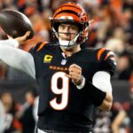 Cincinnati Bengals quarterback Joe Burrow (9) throws a pass in the third quarter of the NFL game against the Denver Broncos at Paycor Stadium in Cincinnati on Saturday, Dec. 28, 2024.