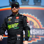 Nov 10, 2024; Avondale, Arizona, USA; NASCAR Cup Series driver Tyler Reddick (45) during the NASCAR Cup Series Championship race at Phoenix Raceway. Mandatory Credit: Mark J. Rebilas-Imagn Images