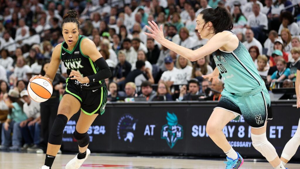 Napheesa Collier, Breanna Stewart WNBA: Finals-New York Liberty at Minnesota Lynx