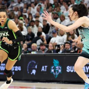 Napheesa Collier, Breanna Stewart WNBA: Finals-New York Liberty at Minnesota Lynx