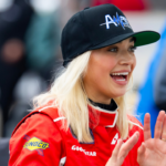 Feb 17, 2024; Daytona Beach, Florida, USA; NASCAR Xfinity Series driver Natalie Decker (36) during qualifying for the United Rentals 300 at Daytona International Speedway. Mandatory Credit: Mark J. Rebilas-Imagn Images