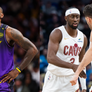 Left: LeBron James, Right: Caris LeVert Georges Niang