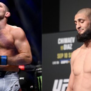 Sean Strickland (L), Khamzat Chimaev (R)