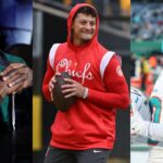 Shannon Sharpe [Left], Patrick Mahomes [Center], Tyreek Hill [Right]