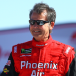 Feb 18, 2018; Daytona Beach, FL, USA; NASCAR driver Mark Thompson during the Daytona 500 at Daytona International Speedway. Mandatory Credit: Mark J. Rebilas-Imagn Images