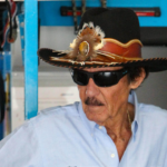 May 31, 2019; Long Pond, PA, USA; NASCAR Cup Series owner Richard Petty stands in the garage during practice for the Pocono 400 at Pocono Raceway. Mandatory Credit: Matthew O'Haren-Imagn Images