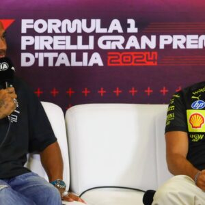 Lewis Hamilton (GBR) - Mercedes-AMG PETRONAS F1 Team - Mercedes W15 - Mercedes E Performanc Charles Leclerc (MON) - Scuderia Ferrari - Ferrari SF-24 - Ferrari during the preparation day, Aug 29, of FFormula 1 Pirelli Gran Premio d Italia 2024, scheduled to take place at Autodromo Nazionale di Monza track in Monza (MB) Italy - Aug 29 to Sept 1, 2024