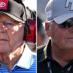 (L-R) NASCAR Cup Series team owners Joe Gibbs and Rick Hendrick.