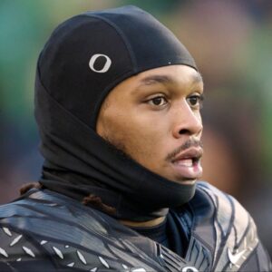 Oregon Ducks running back Jordan James (20) warms up before a game against the Washington Huskies at Autzen Stadium.
