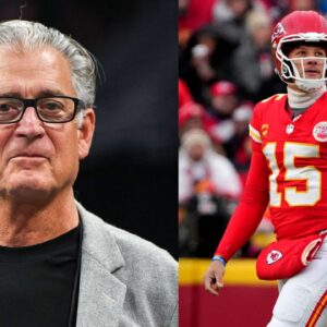 Mike Pereira and Patrick Mahomes