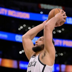 Brooklyn Nets guard Ben Simmons (10) dunks against the Los Angeles Lakers at Crypto.com Arena.