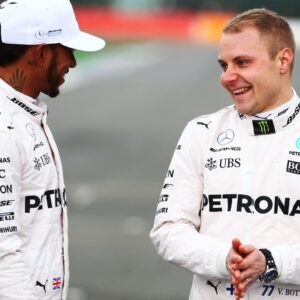 Mercedes W08 Launch 23 February 2017 (L to R): Lewis Hamilton (GBR) Mercedes AMG F1 with team mate Valtteri Bottas (FIN) Mercedes AMG F1.