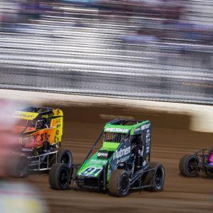 CB Industries driver Bryant Wiedeman (81) competes Thursday, Sept. 28, 2023, during qualifying for the NOS Energy Drink National Midget Championship Championship at the Indianapolis Motor Speedway.
