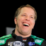 Brad Keselowski answers questions from the media during Media Day at Daytona International Speedway, Wednesday, Feb. 14, 2024.