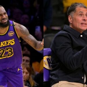 LeBron James(L) and Rob Pelinka(R)