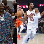 Shaquille O'Neal (L) and a still from an OKC-Cavs game (R)