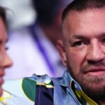 Anthony Joshua v Daniel Dubois - IBF Heavyweight Title Fight - Wembley Stadium Conor McGregor and Dee Devlin in the stands at Wembley Stadium, London. Picture date: Saturday September 21, 2024. Use subject to restrictions. Editorial use only, no commercial use without prior consent from rights holder. PUBLICATIONxNOTxINxUKxIRL Copyright: xBradleyxCollyerx 77543217