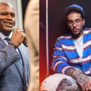 Shaquille O'Neal (L) and LiAngelo Ball (R)