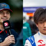 Max Verstappen (L) and Yuki Tsunoda (R)