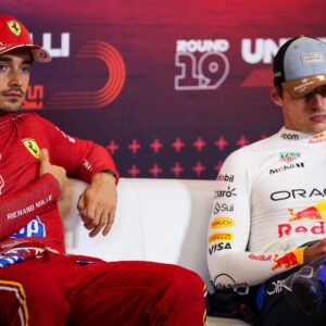 VERSTAPPEN Max (ned), Red Bull Racing RB20, LECLERC Charles (mco), Scuderia Ferrari SF-24, portrait, press conference, during the Formula 1 Pirelli United States Grand Prix 2024
