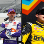 Denny Hamlin (L) and Christopher Bell (R). Image Credits: Imagn.