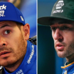 (L-R) NASCAR Cup Series drivers Kyle Larson and Chase Elliott.