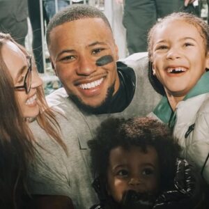 Saquon Barkley with his family at the NFC Championship.