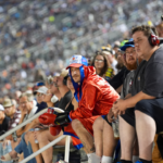 Sep 20, 2024; Bristol, Tennessee, USA; NASCAR Xfinity Series fans during the Food City 300 at Bristol Motor Speedway. Mandatory Credit: Randy Sartin-Imagn Images
