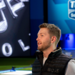 2024 Daytona 500 winner William Byron attends the Los Angeles Golf Club TGL match against Boston Common at the SoFi Center on February 4, 2025, in Palm Beach Gardens, Florida.