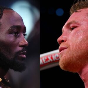 Terence Crawford (L), Canelo Alvarez (R)