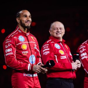 F1 75 LIVE AT THE O2 Scuderia Ferrari SF-25 livery reveal with HAMILTON Lewis (gbr), Scuderia Ferrari SF-25, VASSEUR FrÃ dÃ ric (fra), Team Principal & General Manager of the Scuderia Ferrari, LECLERC Charles (mco), Scuderia Ferrari SF-25, portrait, during the F1 75 Live at The O2, F1 2025 season Launch event, on February 18, 2025 in London, United Kingdom