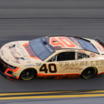 Feb 16, 2025; Daytona Beach, Florida, USA; NASCAR Cup Series driver Justin Allgaier (40) during the Daytona 500 at Daytona International Speedway. Mandatory Credit: Mike Watters-Imagn Images