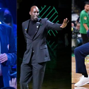 Kevin McHale (L), Kevin Garnett (C), and Shaquille O'Neal (R)