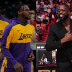 LeBron James and Bronny James(L), Dwyane Wade(R)