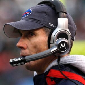 Buffalo Bills head coach Dick Jauron during the first half at Giants Stadium.