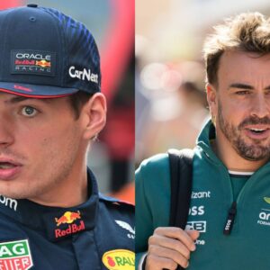 Max Verstappen (L) and Fernando Alonso (R)