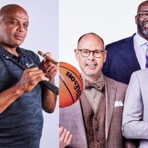 Charles Barkley (L) and the NBA on TNT crew (R)
