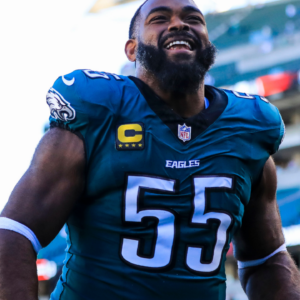 Philadelphia Eagles defensive end Brandon Graham (55) walks off the field after the victory over the Cincinnati Bengals at Paycor Stadium.