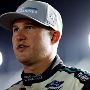 Feb 12, 2025; Daytona Beach, Florida, USA; NASCAR Cup Series driver Ryan Preece (60) during qualifying for the Daytona 500 at Daytona International Speedway. Mandatory Credit: Peter Casey-Imagn Images