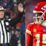 NFL referee Carl Cheffers and Patrick Mahomes