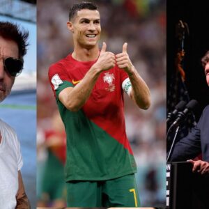 Zack Snyder (L),Cristiano Ronaldo (C),Tucker Carlson (R)