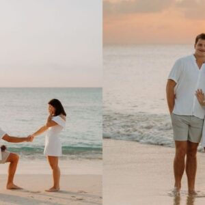 Drake Maye and Ann Michael Hudson